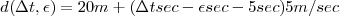 d(Δt,ε) = 20m + (Δtsec - εsec - 5sec)5m∕sec
